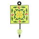 Pea Green Leaf Flower Ceramic Tile Hook 